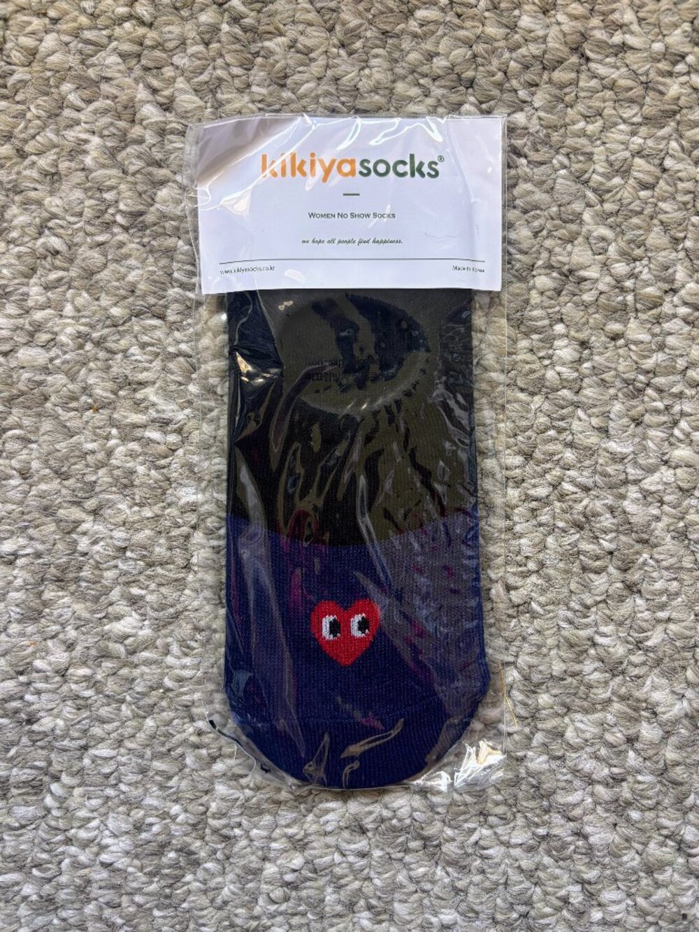 Kikiya Heart Character No-Show Women's Socks from Korea